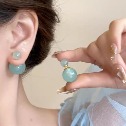 Jelly colored pearl bubble earrings female fresh countercolor earrings Korean sweet a three wear earrings