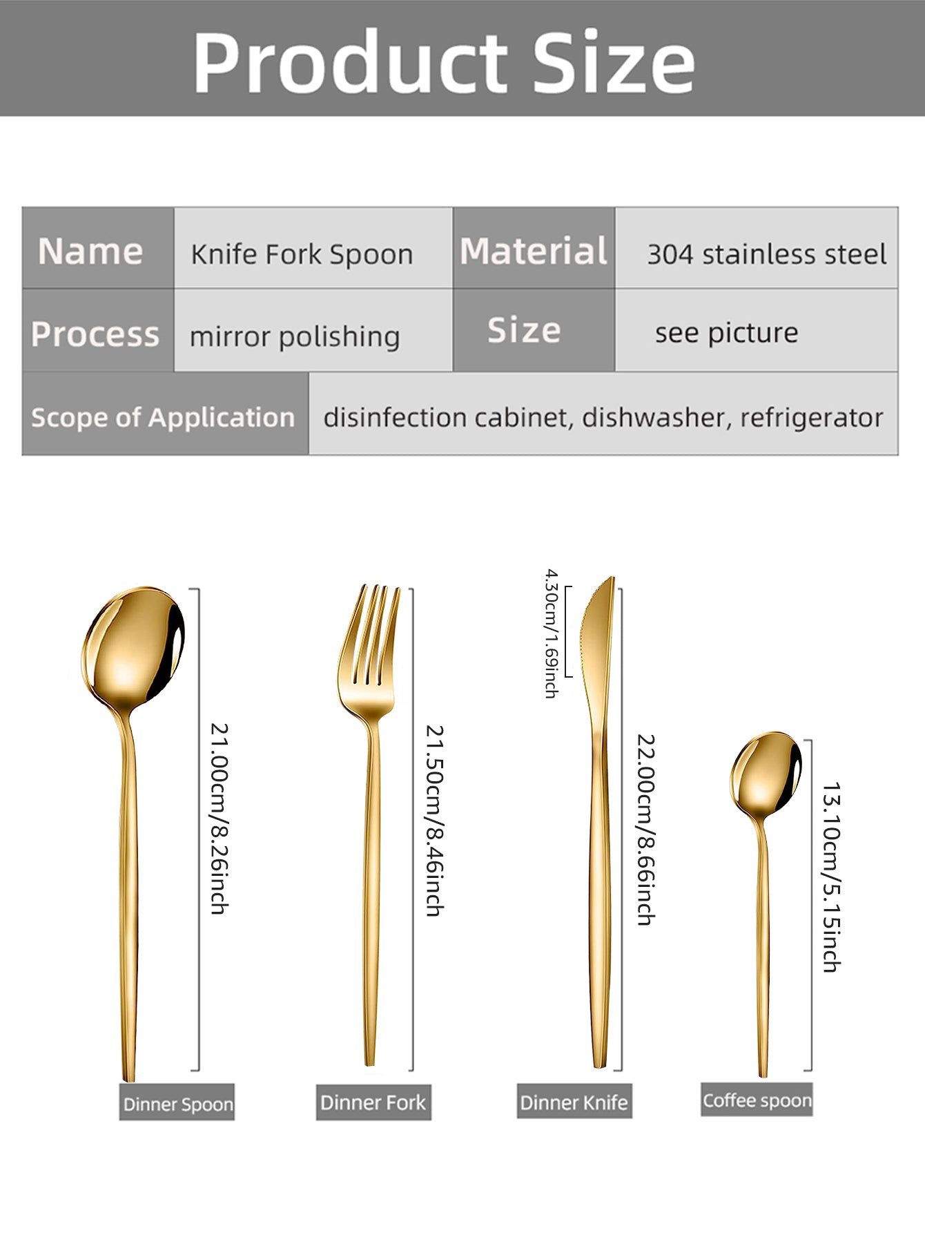 24pcs Gold Dinnerware Set Stainless Steel Steak Knife Fork Coffee Spoon Teaspoon Flatware Sets Dishwasher Safe Kitchen Tablewar