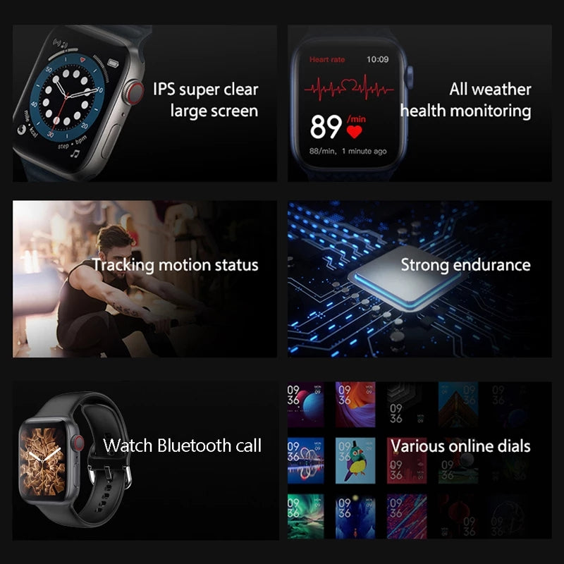 RichRipple New Black + Grey 2WatchBands Smart Watch Bluetooth Calling 1.92" IPS Heart Rate Blood Pressure Monitor Fitness Tracker for Smart Phone