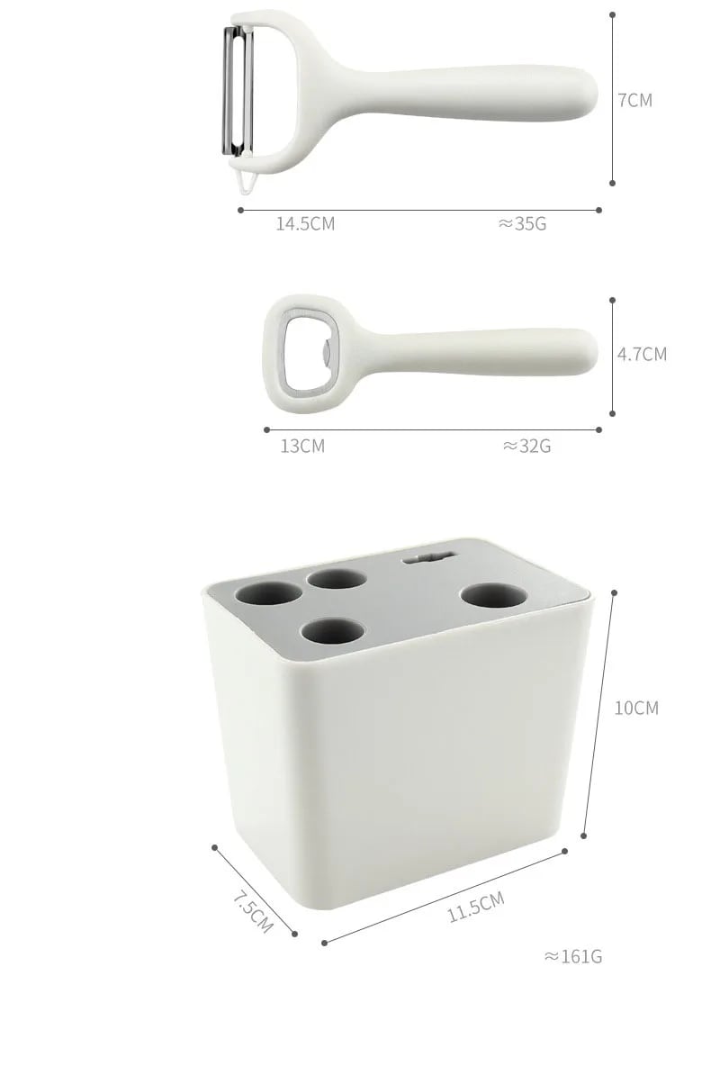 6PCS Kitchen Gadgets Set Stainless Steel Utensils Fruit And Vegetable Peeler Multiple-Function Gadgets Paring Knife Scissor