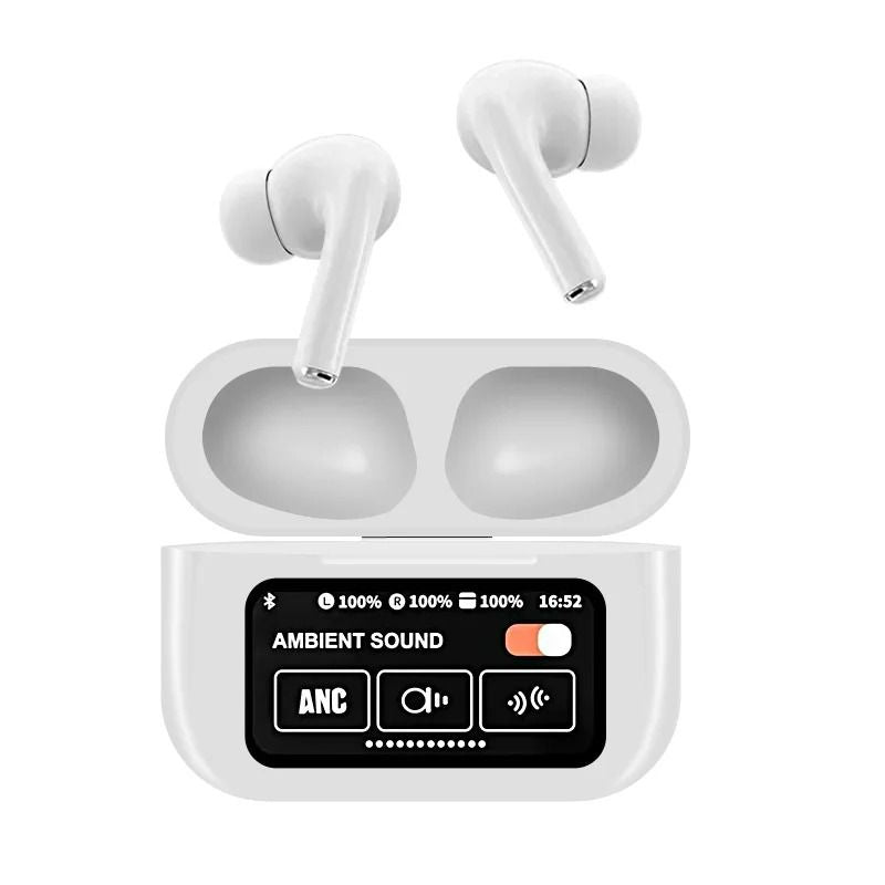 A9 Pro Wireless Bluetooth earphones LED Touch Screen Earpods Touch Screen ANC Noise Reduction Earbuds 500mAh Long Standby