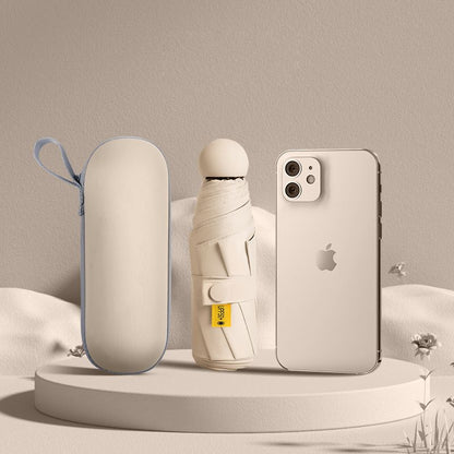 UPF50+ Mini Capsule Folding Umbrella Fully Automatic Umbrella Folding Umbrellas UV Sunshade Small Pocket Parasol for Dual Use Protection