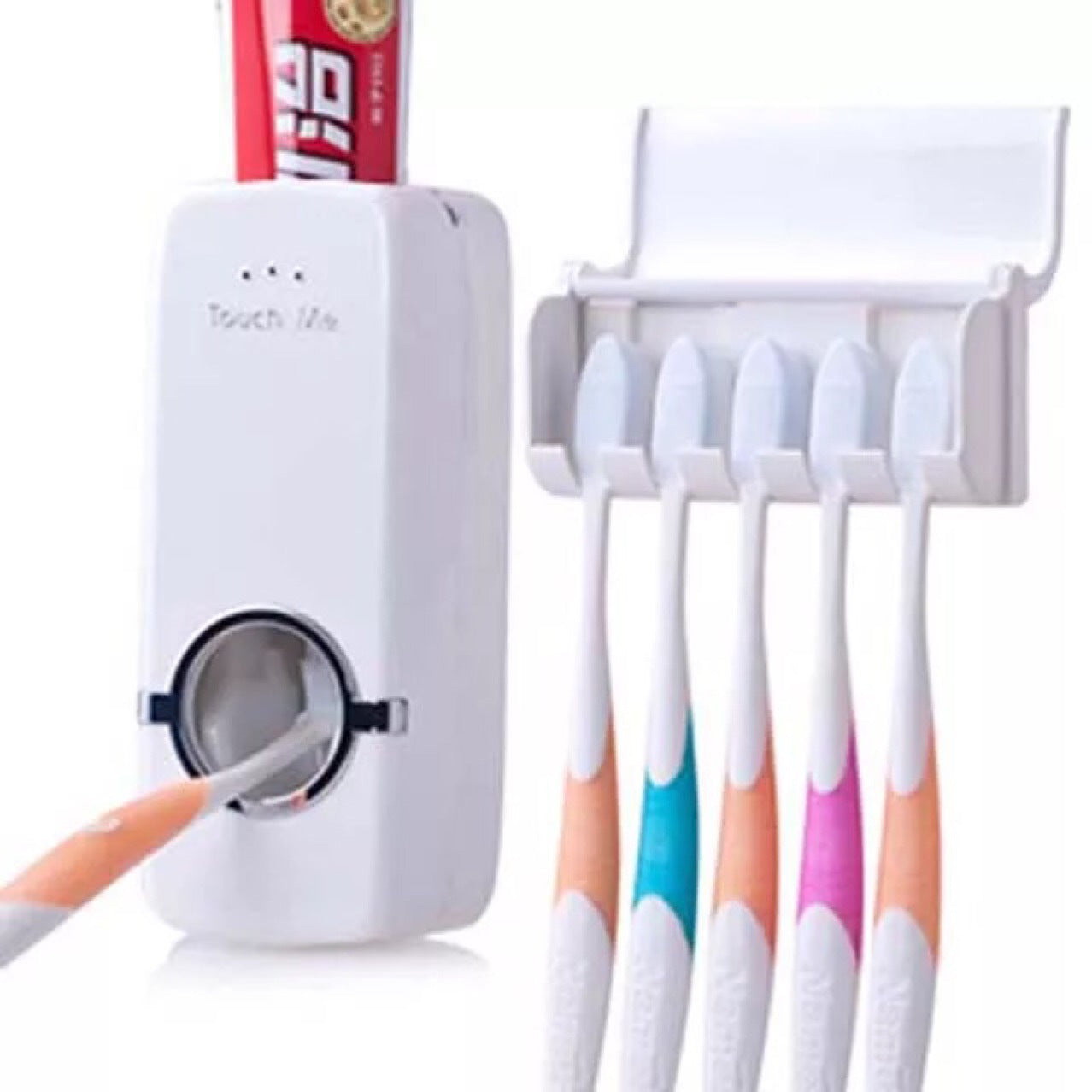 Automatic Toothpaste Dispenser Wall Mount Bathroom Accessories Toothpaste Squeezer Toothbrush Holder Toothpaste Storage