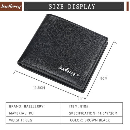 Baellerry PU Leather Classic Men Wallets Coin Pocket Small Wallet Gift for Men Purses Card Holder Male Clutch Money Bag ,Men's Bags New Design High Quality Purse