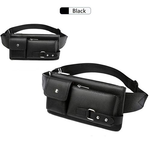 Fashion Waist Bag Fanny Pack Crossbody Pouch Waist Bag For Men Women Shoulder Bags Adjustable Shoulder Strap Fanny Pack Purse Large Phone Belt Bag PU Leather Outdoor Travel Phone Bag Zipper Closure