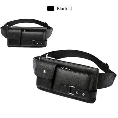 Fashion Waist Bag Fanny Pack Crossbody Pouch Waist Bag For Men Women Shoulder Bags Adjustable Shoulder Strap Fanny Pack Purse Large Phone Belt Bag PU Leather Outdoor Travel Phone Bag Zipper Closure