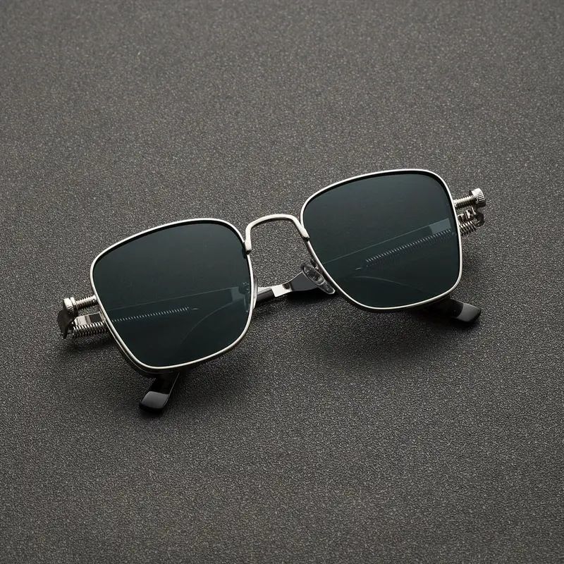 Retro Box Steampunk Metal Sunglasses European And American Universal Personality Sunglasses Sunglasses