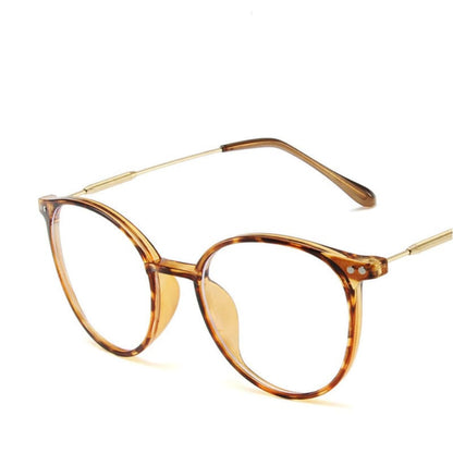 New Unisex Round Anti Blue Light Glasses For Men Women Leopard Computer Glasses Frame Optical Spectacle Eyeglass