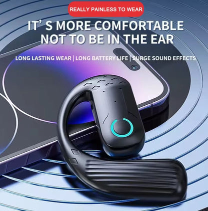 Wireless Bluetooth 5.4 Earphones 180° Rotation Ear Hook Hifi Stereo With Mic HD Call Open Single Ear Headset Sports Earphones For Phones