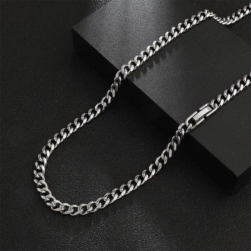 chain necklace jewelry man/men cuban chain link necklace for men/women silver chain couple chain fashion jewelry accessories jewelry gift for men women