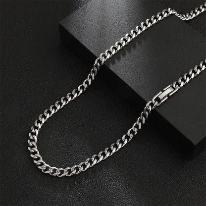 chain necklace jewelry man/men cuban chain link necklace for men/women silver chain couple chain fashion jewelry accessories jewelry gift for men women