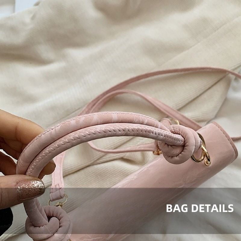 Mateamoda Minimalist Knot-Handle Faux Leather Shoulder Bag Crossbody Bag Underarm Handbag