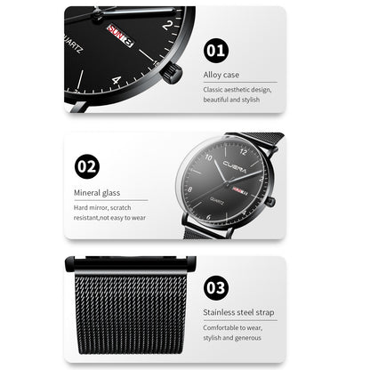 Men Watch Stainless Quartz WristWatches Waterproof Male Watches Fashion Wrist Watch Date Classic Valentines Gift