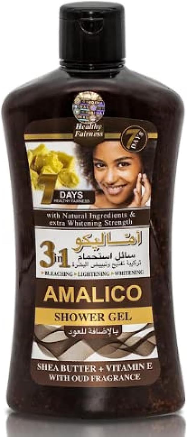 AMALICO 2-in-1 Shower Gel & Body Scrub with Shea Butter and Vitamin E, Arabic Oud Fragrance - 500ml