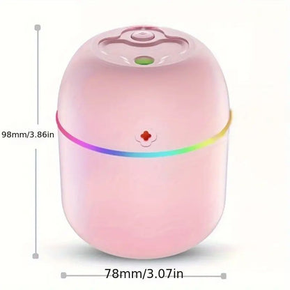 1pc Colorful USB Aromatherapy Humidifier Portable Mini Atmosphere Lamp with Spray Machine Night Light Whisper Quiet Operation Suitable for Bedroom Living Room Office Desk, Car ABS Material ≤36V Safe