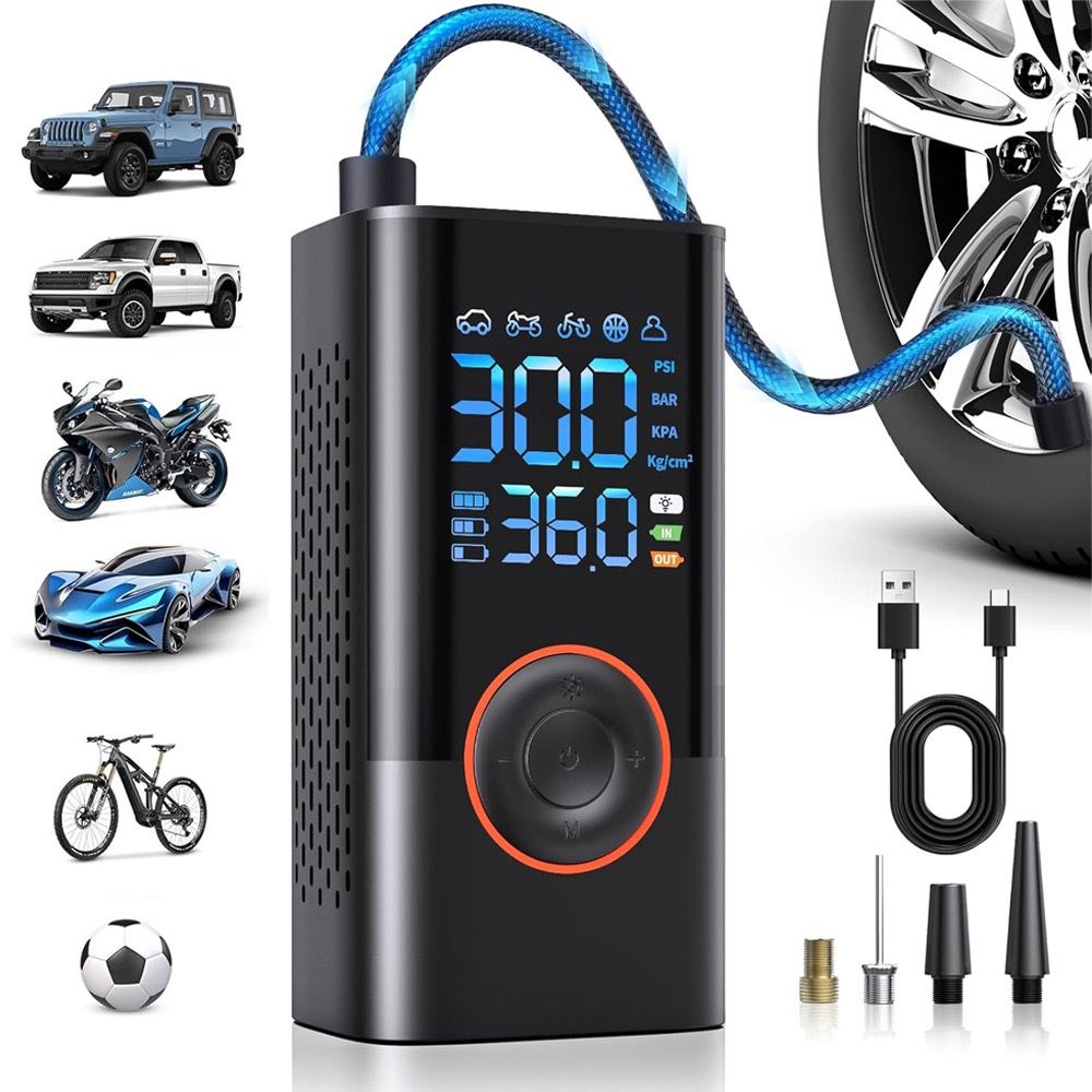 4000 Ah Wireless Car Air Compressor Air Pump PortableAir Pump Electric Tire Inflator Pump for Motorcycle Bicycle Boat AUTO Tyre Balls Inflatable,power bank,portable charger