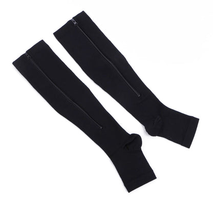 Compression Stockings for Men Women Sports Pressure Long Cycling Socks Zipper Professional Leg Support Thick Athletic Sockings Tight compression socks