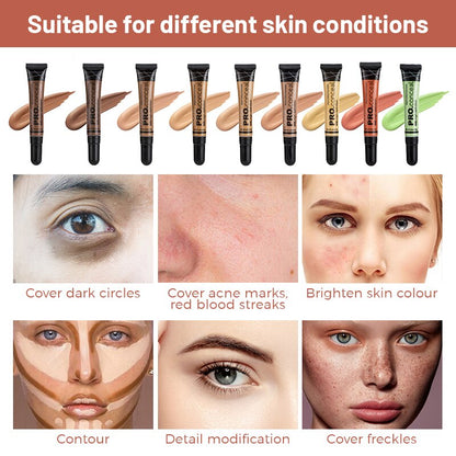 Makeup Facial Foundation Waterproof Concealer Base Fluid Brighten Skin Colour BB Cream Lasting Oil Control Cosmetics Nude Makeup Highlighter Concealer