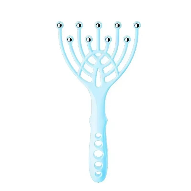 1pc Head Massager Scalp Neck Massage Comb Roller 9 Claws Steel Ball Hand Held Relax Spa Hair Care Stress Relief Itching Artifact