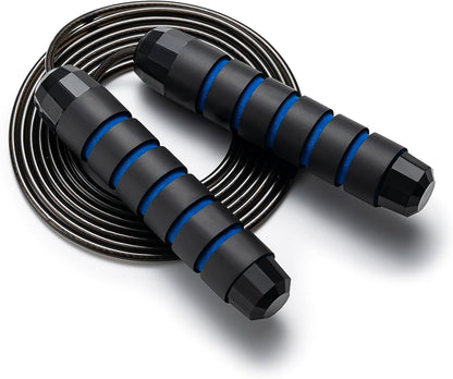 Jump Rope, Tangle-Free Rapid Speed Jumping Rope Cable with Ball Bearings for Women, Men, and Kids, Adjustable Steel Jump Rope Workout with Foam Handles for Fitness, Home Exercise & Slim Body