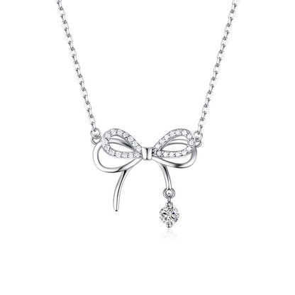 bow-knot necklace Bow with pendant temperament noble pretty Match any occasion and clothes Women's Necklaces