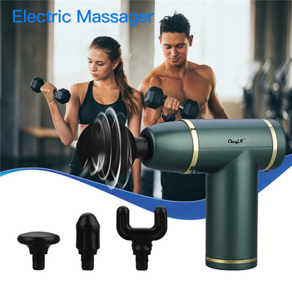 Fascia Gun Electric Massager Gun 8-speed Adjustment 4 Replacement Head Portable Whole Body Relaxation Muscle Massage Gun Mini Portable Electric Deep Tissue Percussion Massager for Pain Relief