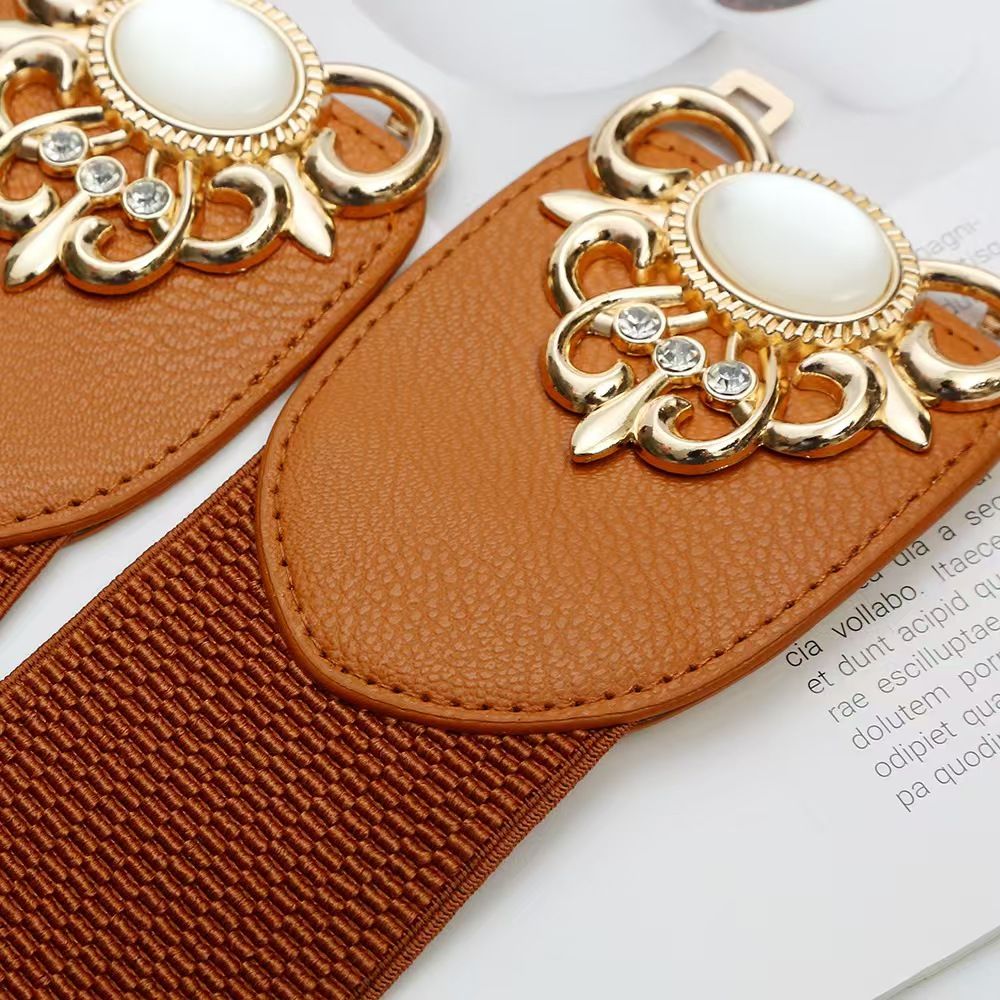 Women's Elastic Lady's Belf Women's Elastic Belt Fashion Elastic Wide Waist Seal New Casual Dress Versatile Decoration Trouser Belt