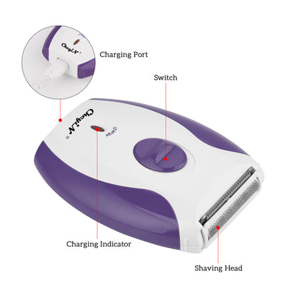 Lady Shaver Hair Removal Epilator Bikini Shaving Razor Women Epilator Electric Hair Removal Facial Body Lady Bikini Legs Arms Armpit Hair Remover Underarms Rechargeable