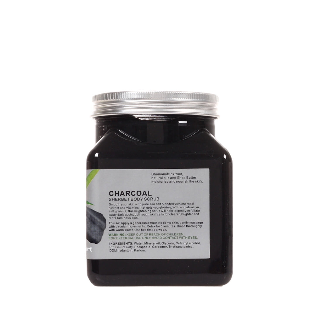 Wokali Charcoal Sherbet Body Scrub, 500ml - Deep Exfoliating Brightening Smoothening Skin