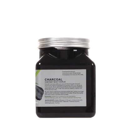 Wokali Charcoal Sherbet Body Scrub, 500ml - Deep Exfoliating Brightening Smoothening Skin