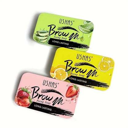Ushas Eyebrow Soap, Strawberry / Lemon / Aloe Vera Flavors Feather Brows Wild Brow Styling Makeup Styling Wax solid gel Long Lasting soap