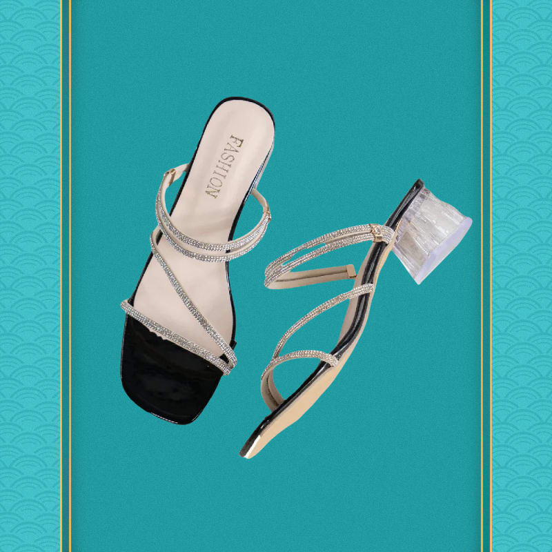 Summer Bling Mid Heels Slippers Shoes Women 2024 New Outside Sandals Pumps Shoes Fashion Party Heels Sandals