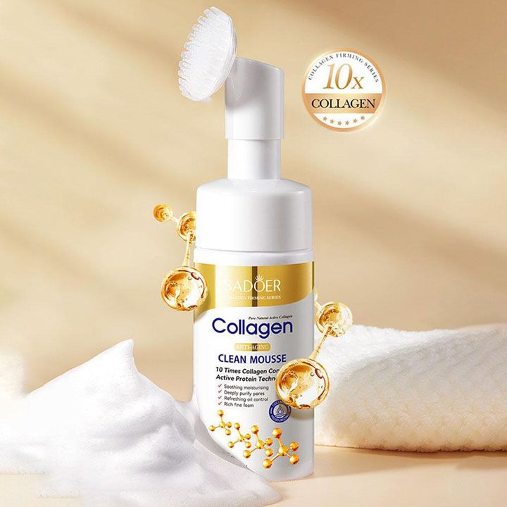 Collagen Facial Cleanser Mousse Deep Cleansing Skincare Moisturizing Firming Face Wash Foam Cleanser Skin Care Products