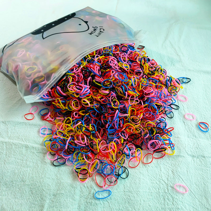 1000pcs Girls Colourful Disposable Rubber Band Elastic Hair Bands Headband Children Ponytail Holder Bands Kids Hair Accessories