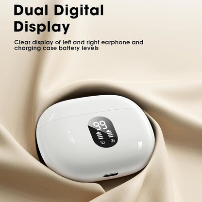 Wireless Earbuds Bluetooth Earphones HiFi Ear Buds Bass Stereo Bluetooth Headphones with ENC Noise Cancelling Mic IP7 Waterproof in Ear LED Display Charging Case Ear Buds for Pad Workout Sports