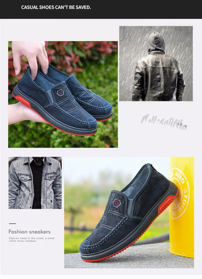 New Men's Cloth Shoes Bean Casual Shoes High-end Men's Canvas Shoes