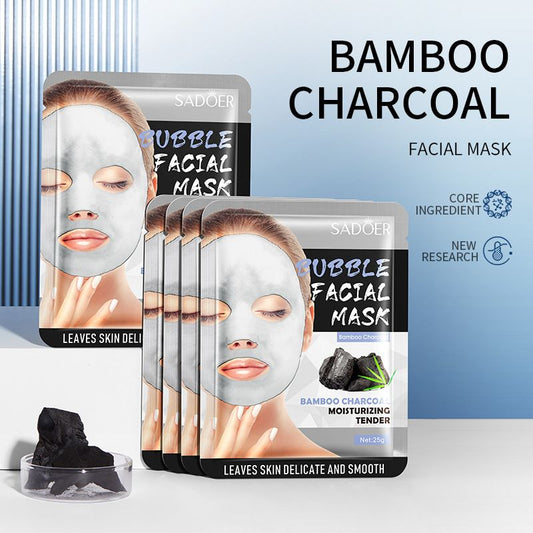 3PCS Bamboo Charcoal Bubble Facial Mask – Deep Cleansing, Pore Purifying, and Hydrating Moisturizer