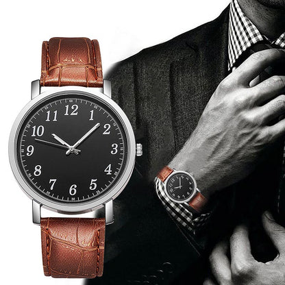 Couple Watches Simple Korean Women Watch Female And Male Student All-match Alloy Quartz Leather Wristwatch Quartz Lovers Watch Temperament Men's Watch Clock Valentines Gift