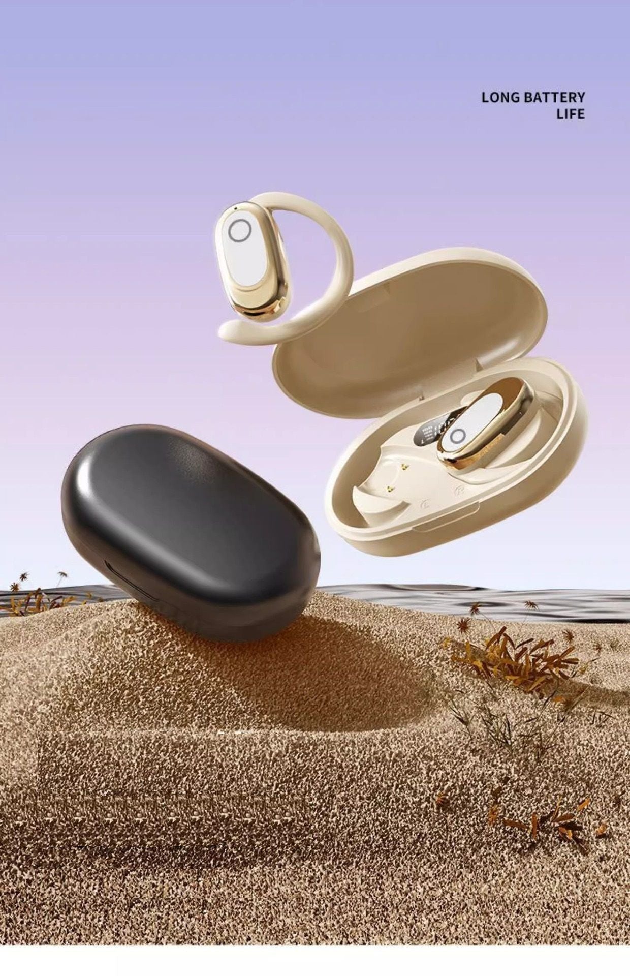 Wireless Bluetooth Earbuds Berlin Voice Ear Hanging OWS Adjustable Non In Ear Noise Reduction Earphones TWS Rotating 130 ° Unisex 360 ° Innovative Fit For All Smartphones