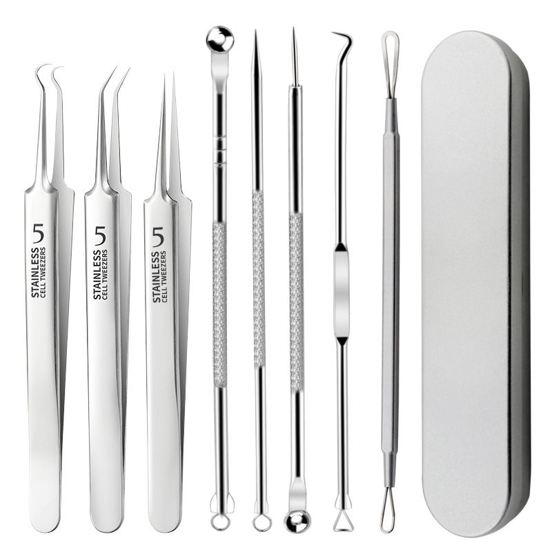8pcs/4pcs set Blackhead Comedone Acne Pimple Blemish Extractor Vacuum Blackhead Remover Tool Spoon for Face Skin Care Tool