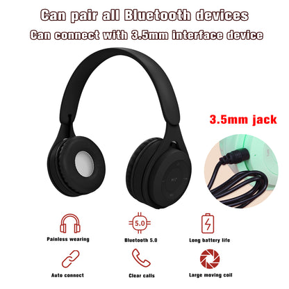 HW Lovely Y08 Bluetooth v5.0 Macaron Colorful Headphone Wireless Upgraded Headphones Support TF card