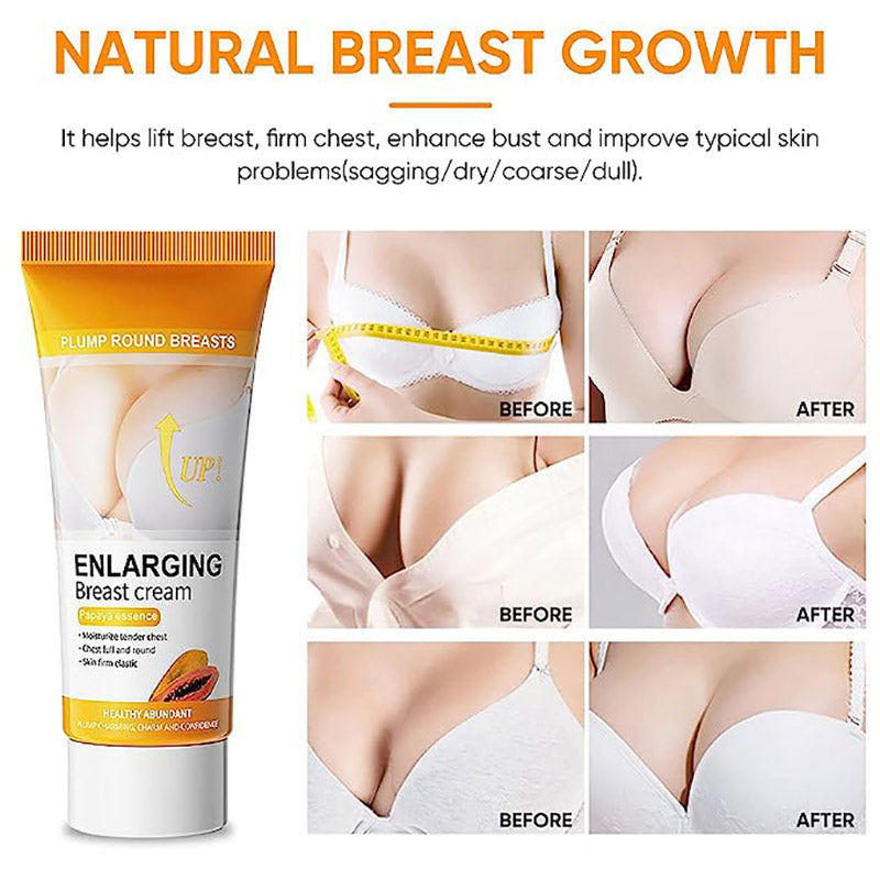 SADOER Enlarging Breast Cream Women's Chest Plumping and Lifting Cream Papaya Breast Enlargement Cream Breast Enhancement Cream Natural Firm Breast Enhancers Nourishing and Pushing Up Breast Lifter