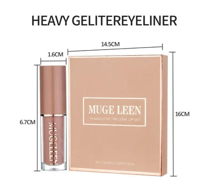 🔥 Welfare free perfume, only one week Muge leen12PCS/Set Lipsticks Matte Lip Gloss Sets Makeup Lasting Velvet Liquid Lipstick Set Cosmetic