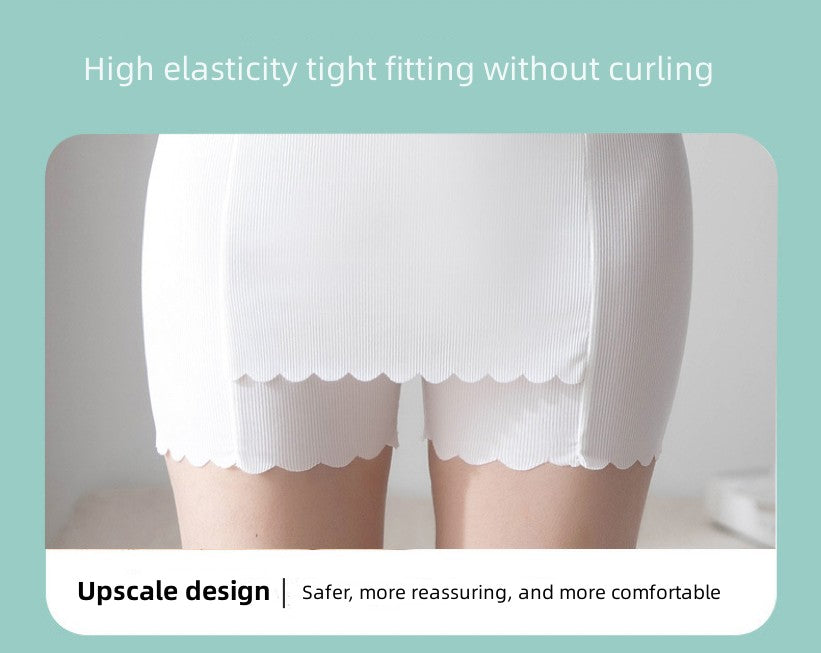 2Pcs New Arrival Women's Clothing Ice Silk Safety Pants Anti glare Summer Blocked Triangle Area Traceless three part safety pants Interlayer leggings Ladies underwear