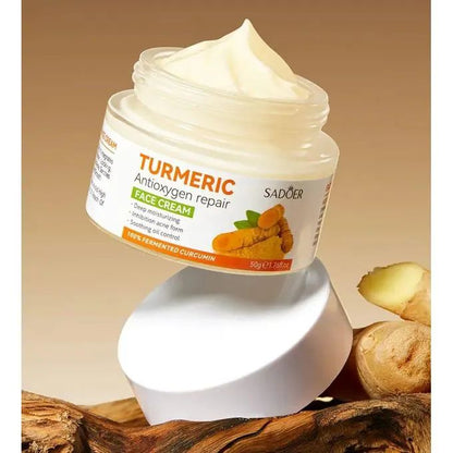 Sadoer Turmeric Cream, Tumeric Cream Anti Oxidation, Face Cream For Deep Moisturizing akin to Vitamin C, Prevents Acne, Oil Control and Soothing, Skin Repair