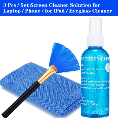 3 in 1 TV And Mobile Phone And Laptop Monitor Computer LCD Screen Cleaner Digital Camera Screen Cleaning Mobile Phone Screen Cleaning Kit CD Scanner Keyboard Cleaning Tools Protective Agents