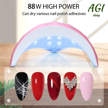 88W LED Nail Drying Lamp Manicure UV Nail Dryer Curing Gel Nail Polish 18 Lights USB Charge Professional Manicure Pedicure Nail Lamp Tools Equipment Sun Light Nail Art Tools