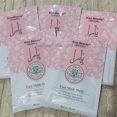 10 PIECES Skin Clinic Arabic Perfume Natural Sheet Mask Pack Anti Acne Soothing Repair Hydrating Facial Mask Wholesale Kiss Beauty Anti wrinkle Aging Yara Soothing Repairing Moisturizing Face Mask