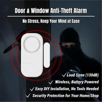 Horn Door Window Anti-Theft Alarm Wireless Burglar Alarm Home Security System Security Sensor Magnetic Contact Alarm Magnetic Sensor Home Safety Device Mini Horns & Sirens Anti-theft Device Burglary