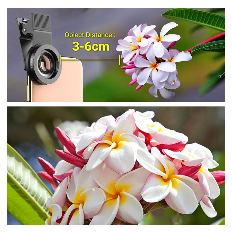 Wide-Angle Lens Distortionless 12.5x Macro 2-In-1 Selfie Phone External Lens